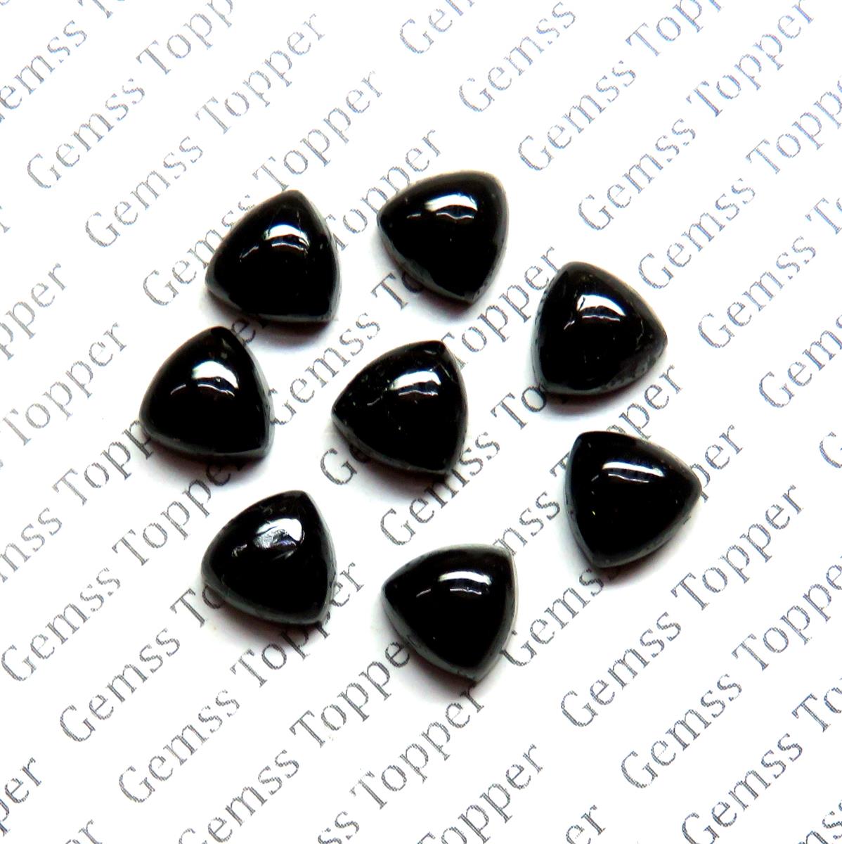 Black Tourmaline 10x10 mm Trillion Cabochon